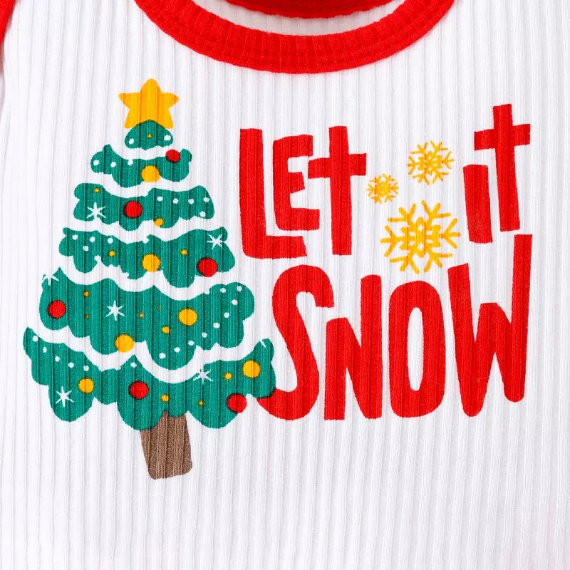 Baby Kid Girls Letters Cartoon Print Christmas Rompers Wholesale 23111506