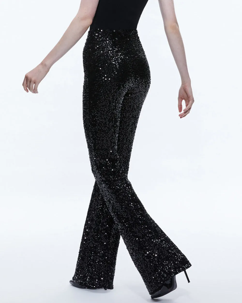 Black Sequin Lara Bootcut Pant