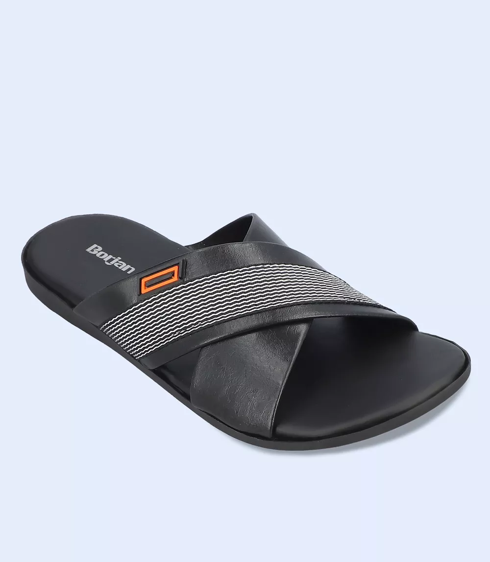 BM5551-Black-Men Slipper