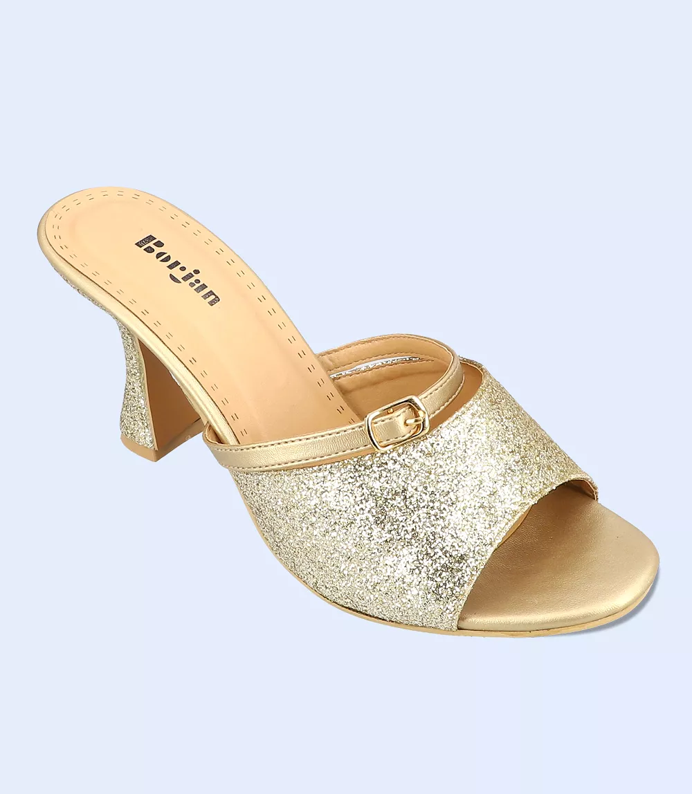 BW5863-GOLDEN-Women Formal Slipper Heels