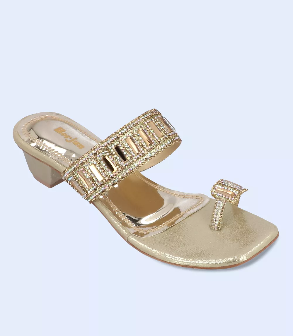 BW5941-GOLDEN-Women Formal Chappal Heels