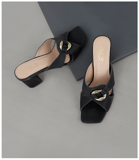 BW7303-BLACK-Women Formal Slipper Heels