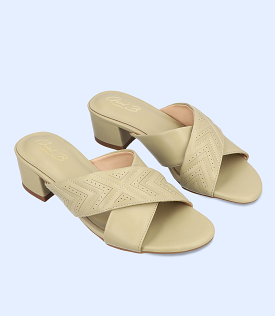 BW7335-LIGHT-GRN-Women Casual Slipper Heels