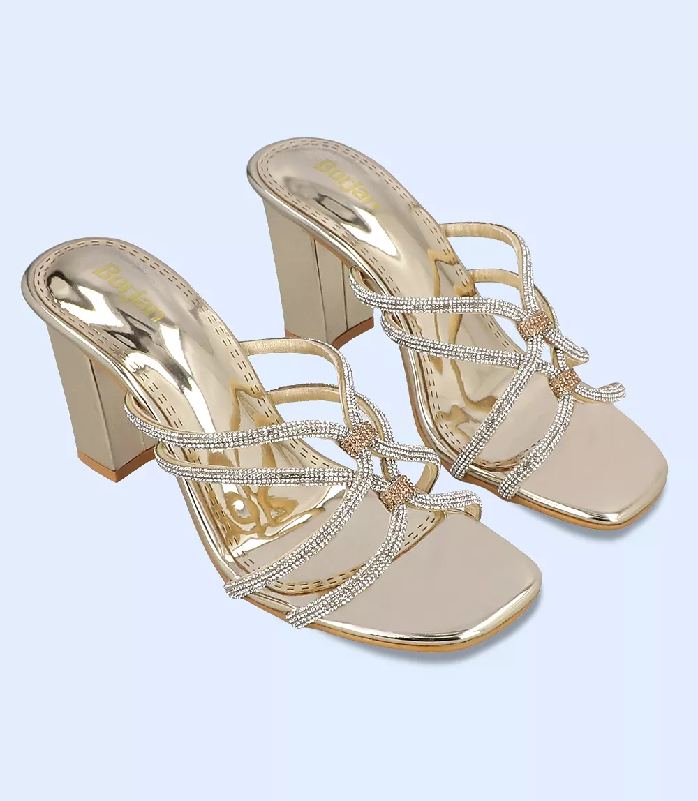 BW8690-DULL GOLD-Women Formal Slipper Heels