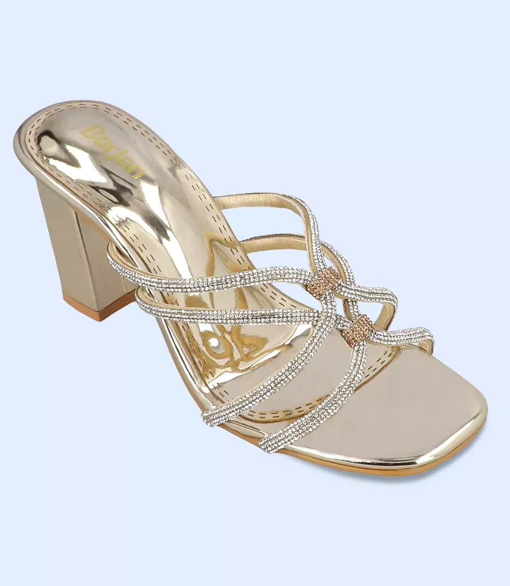 BW8690-DULL GOLD-Women Formal Slipper Heels