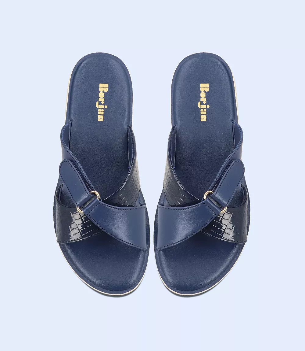 BW9375-NAVY-Women Slipper