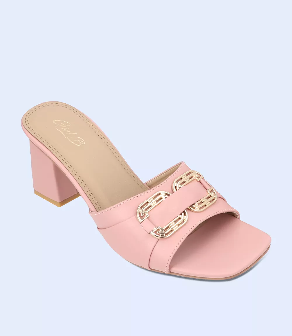 BW9379-TEA PINK-Women Slipper Heel