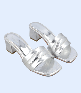 BW9495-SILVER-Women Formal Slipper Heel