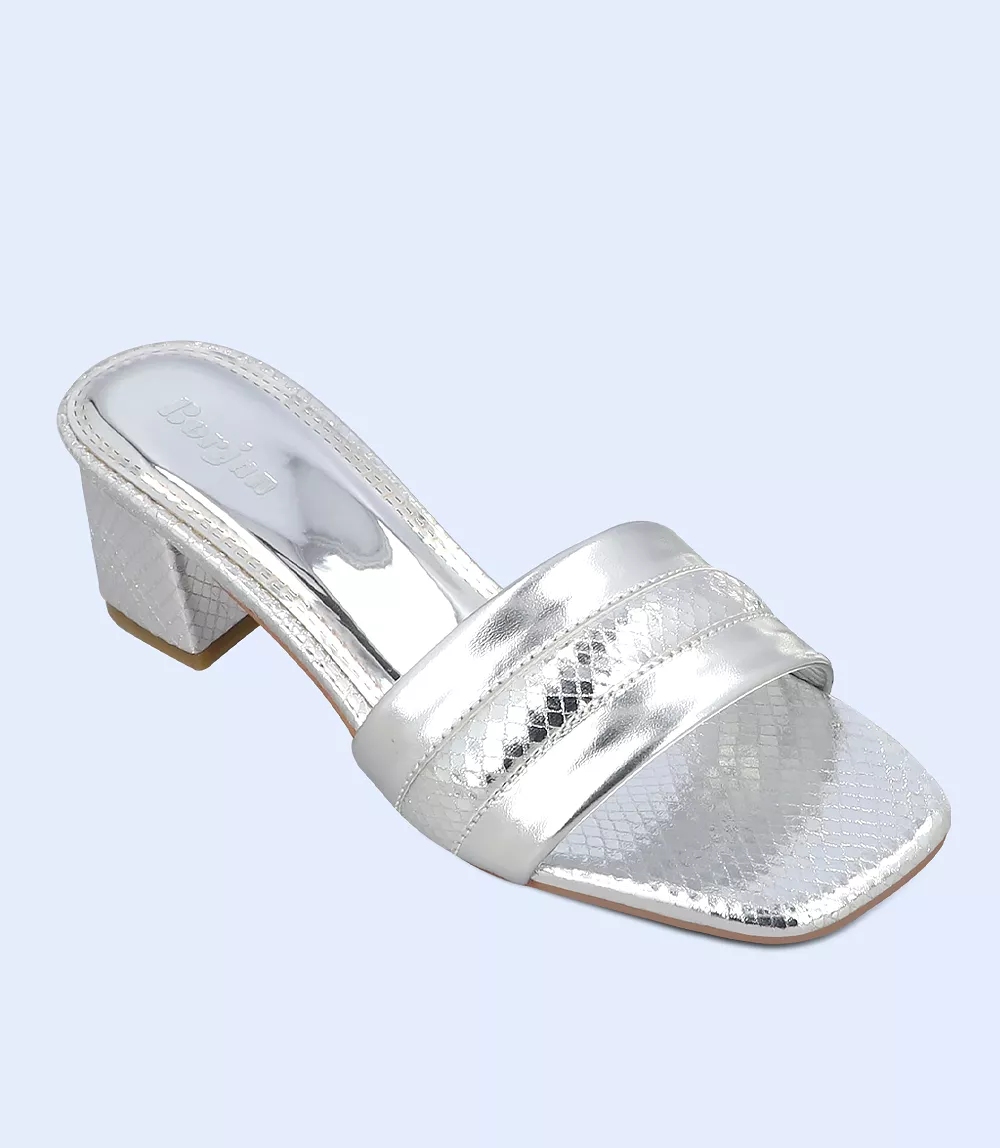 BW9495-SILVER-Women Formal Slipper Heel