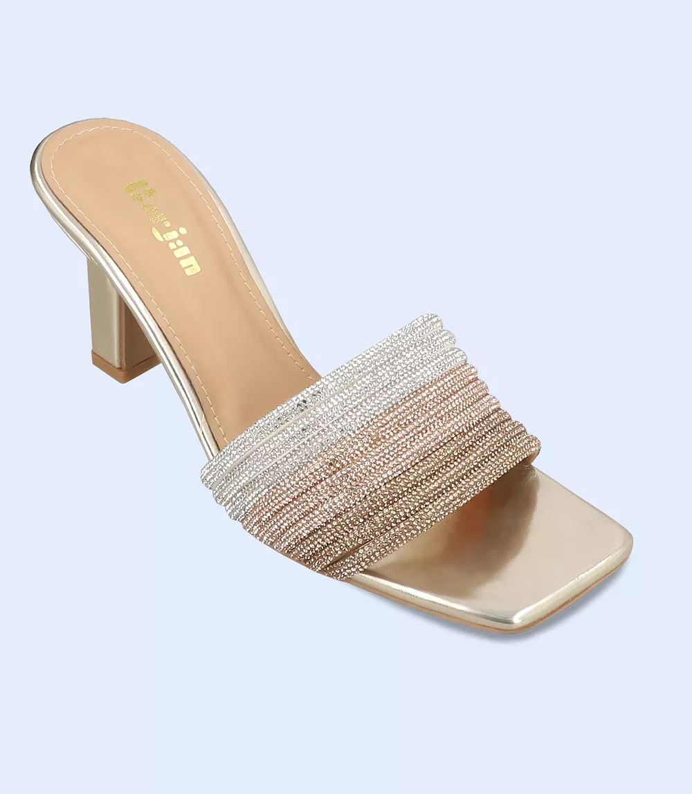 BW9497-GOLD-Women Formal Slipper Heel