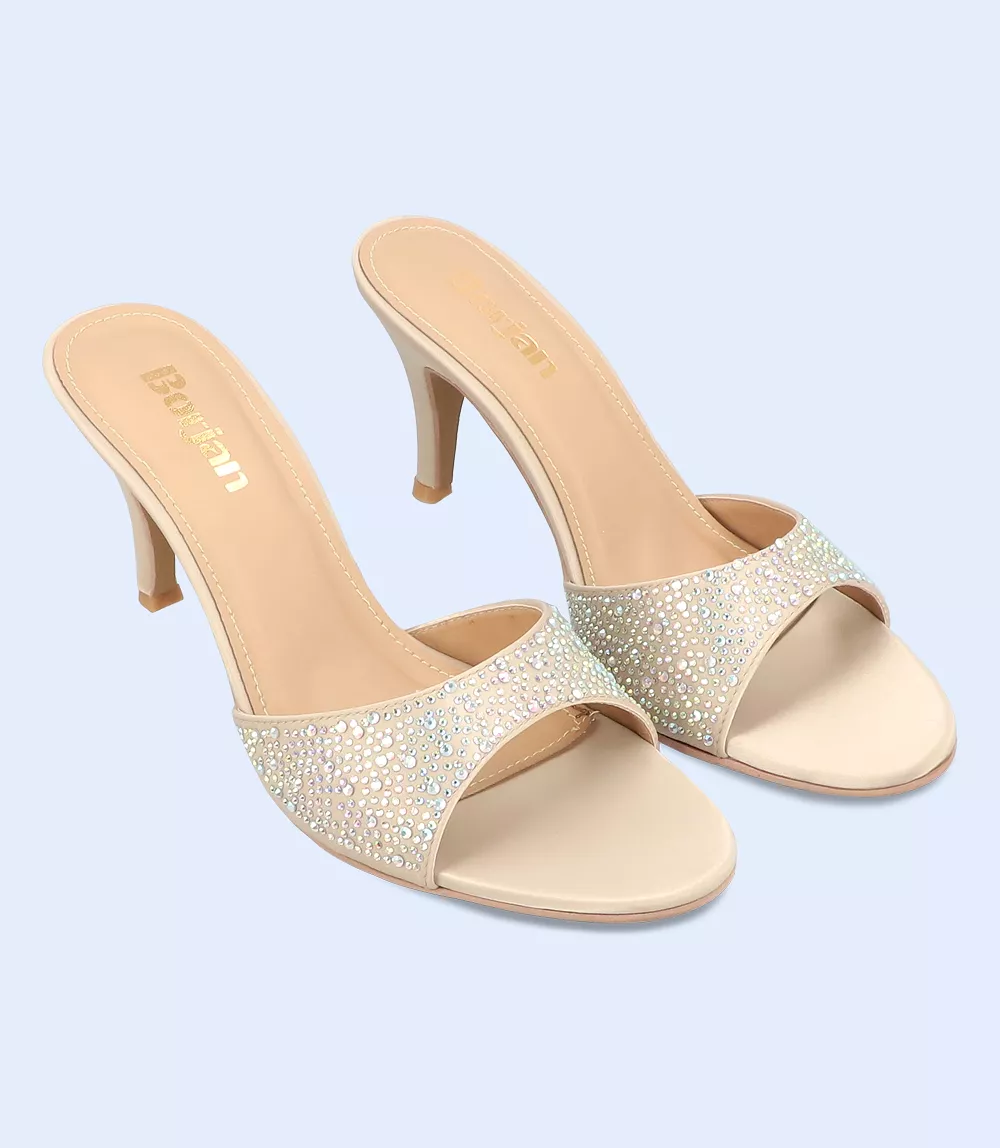 BW9608-DULL GOLD-Women Formal Slipper Heels