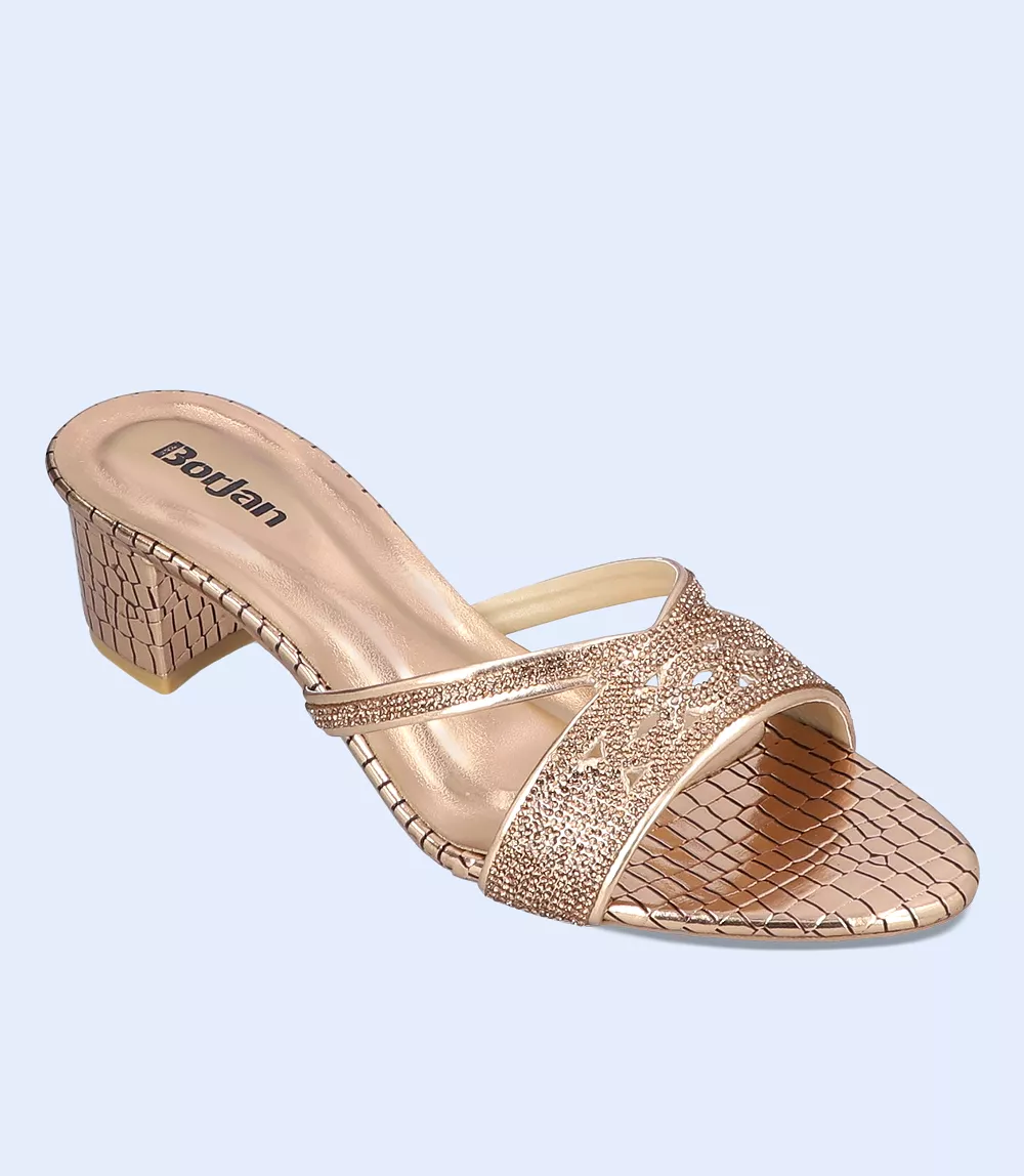 BW9645-CHAMPAGNE-Women Formal Slipper Heels