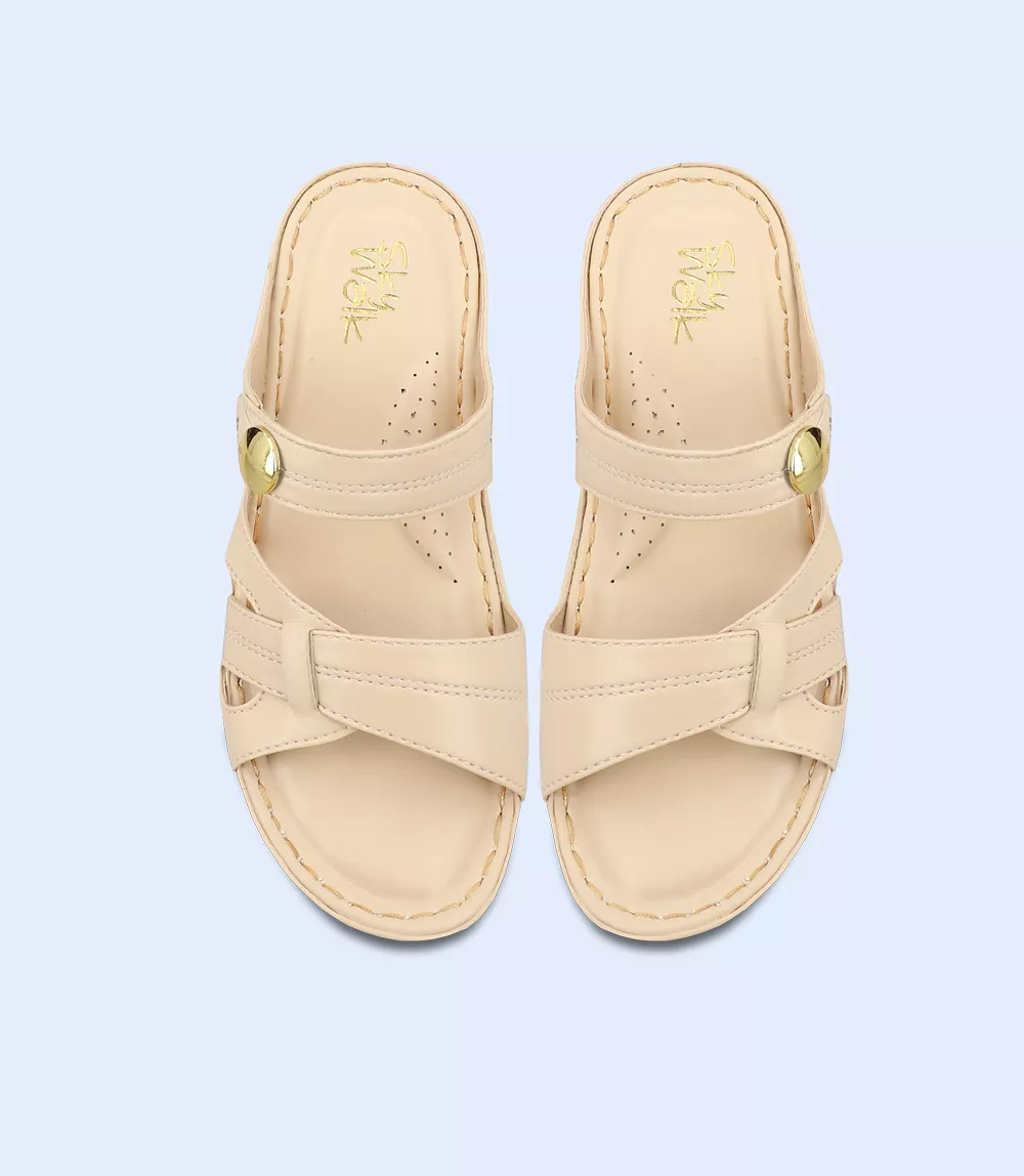 BW9731-BEIGE-Women Comfort Slipper