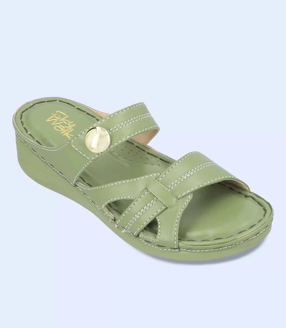 BW9731-GREEN-Women Comfort Slipper