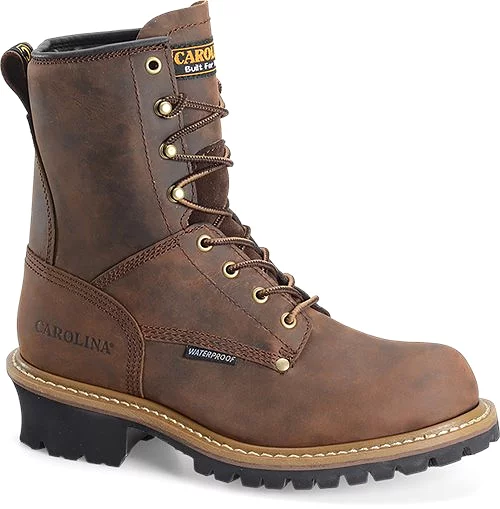 'Carolina' Men's 8 Elm Logger EH WP Soft Toe - Brown