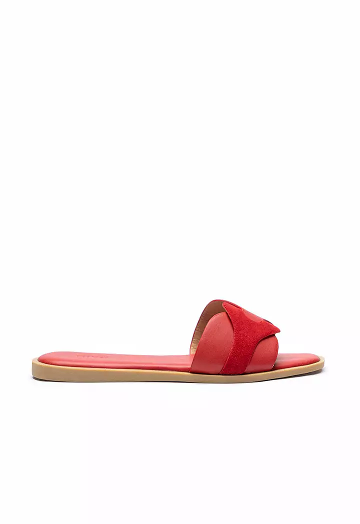 Contrast Inserted Vamp Slip On Sandals