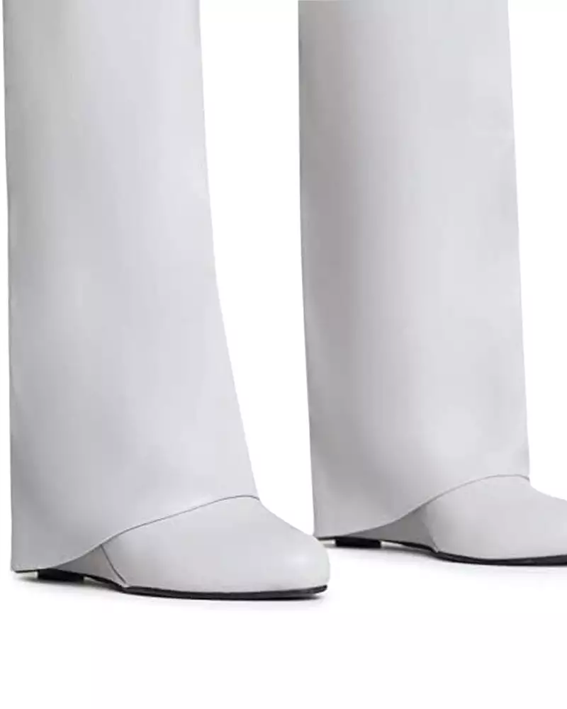 Decorative Lock Knee High Fold Over Boots