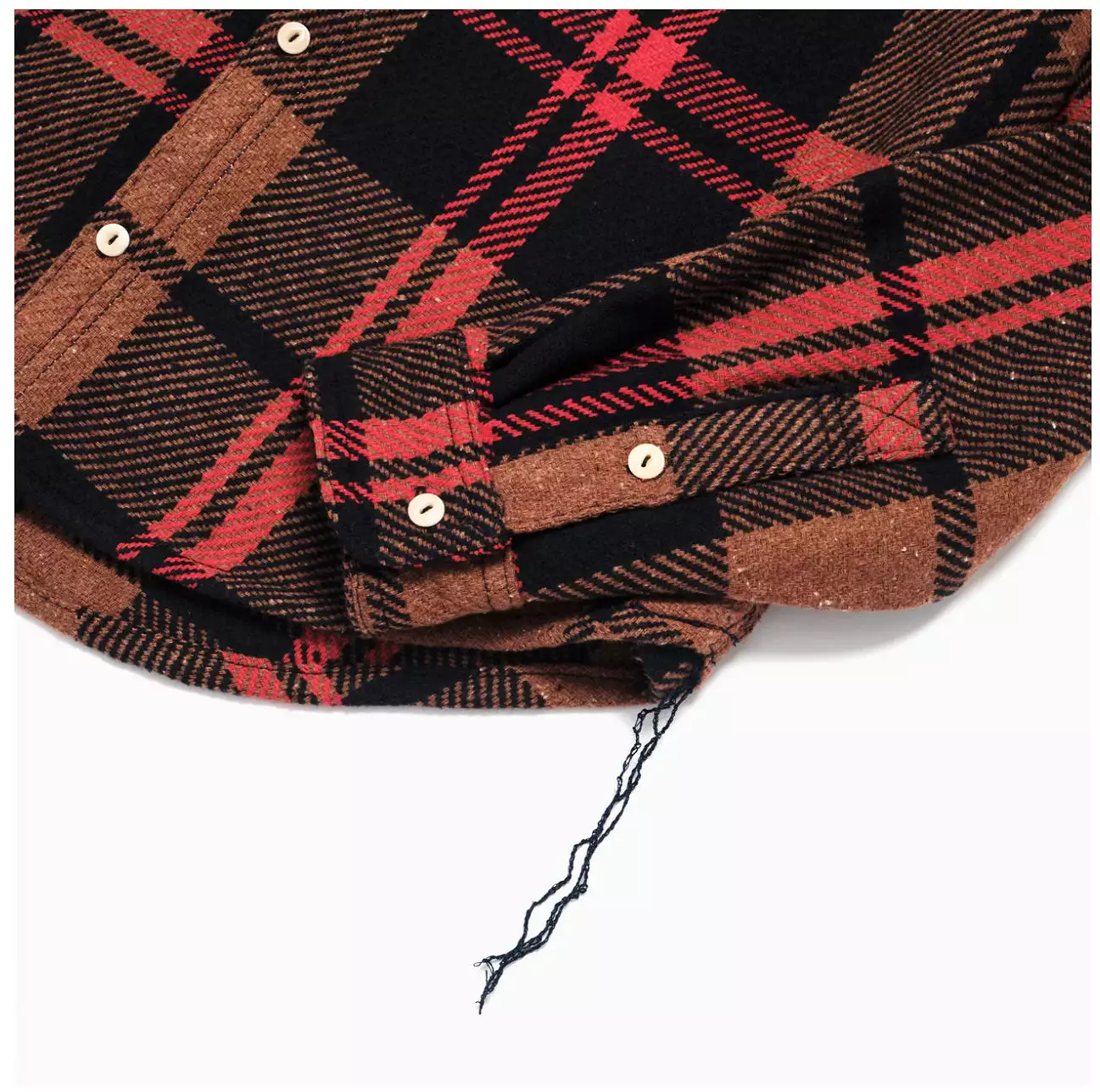 DUBBLEWARE Barrington Flannel Shirt - Brown/Navy/Red Check