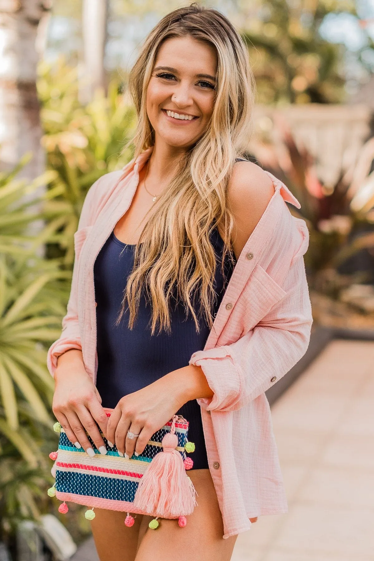 Feeling Your Warmth Button Up Top- Blush