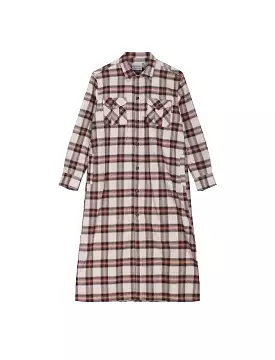 Gramicci Flannel Shirt Dress Beige