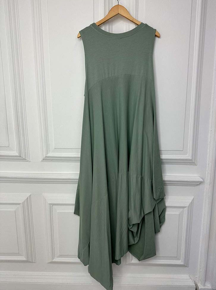 Jersey Parachute Dress - Sage