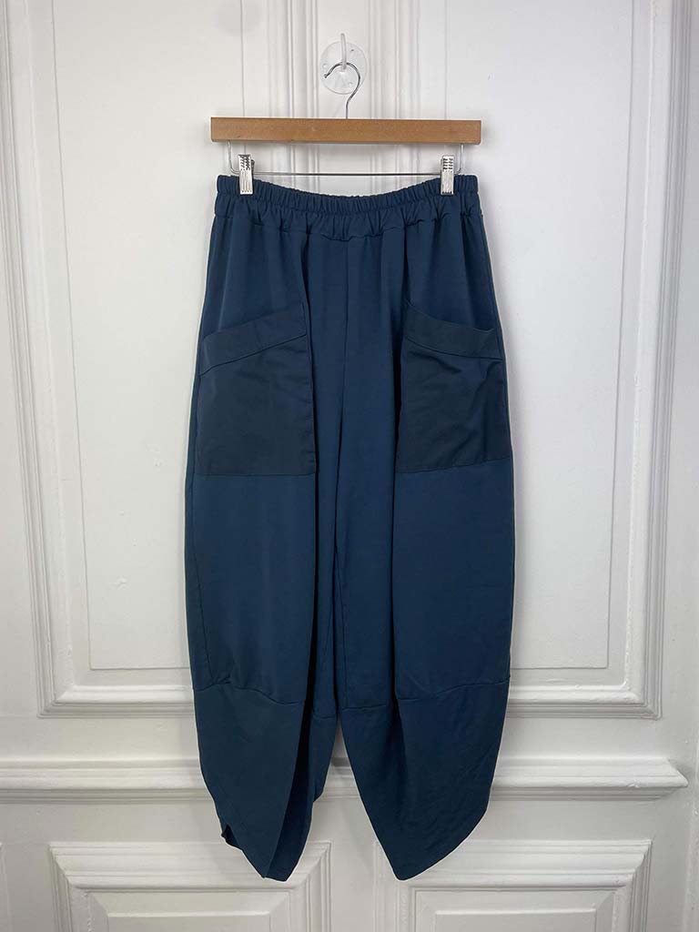 Jersey Pocket Cocoon Trousers - Navy