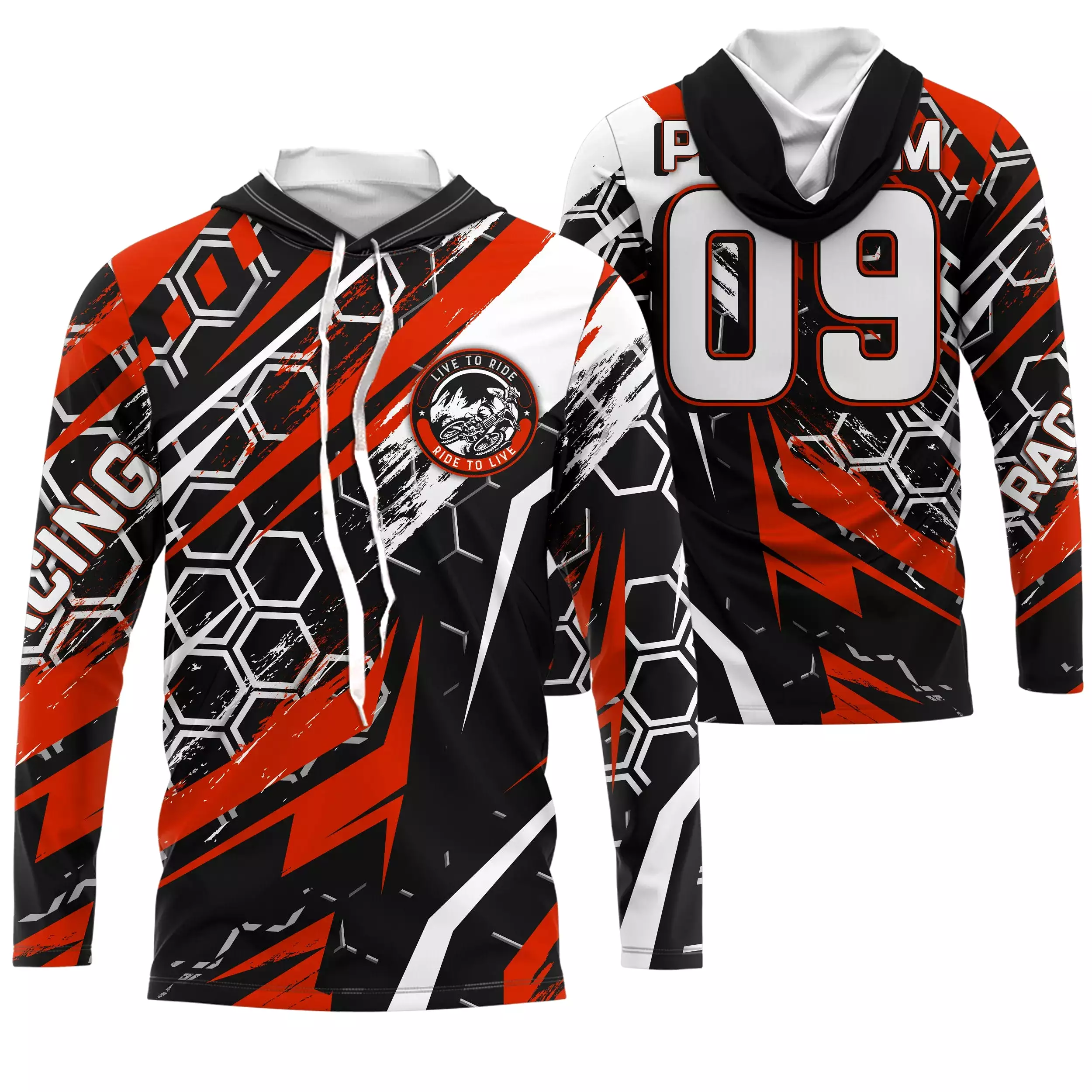 Maillot Cross Protection UV Rouge, Cadeau Personnalisé Pilote Moto Cross, Maillot De Course Jersey - CT20122226