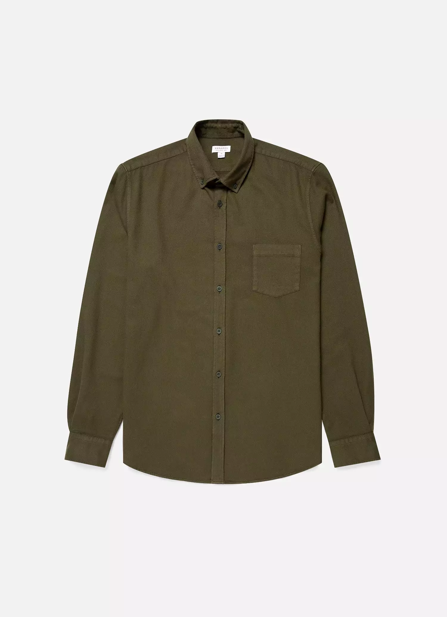 Men's Button Down Flannel Shirt in Dark Olive