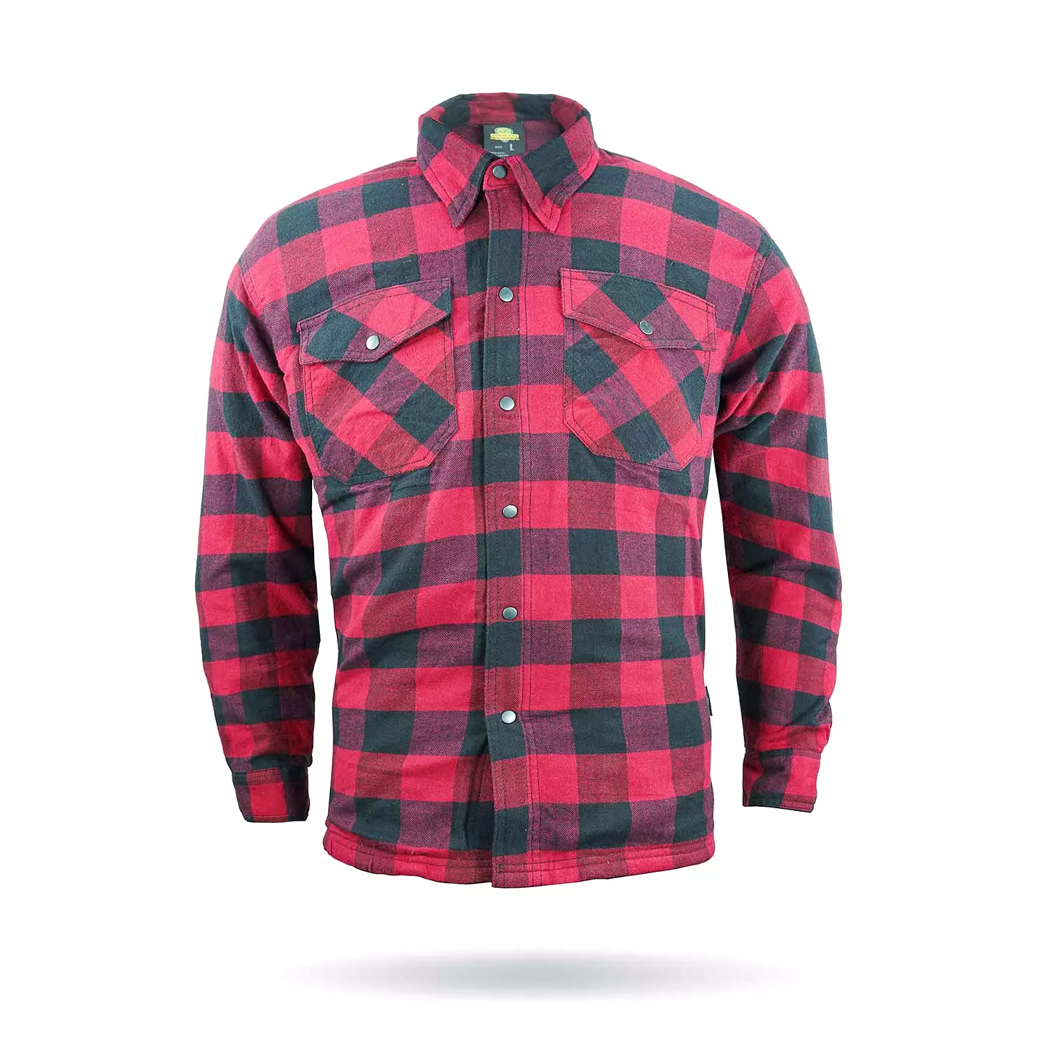 MOTORCYCLE RIDING FLANNEL SHIRT REINFORCED WITH KEVLAR – RED