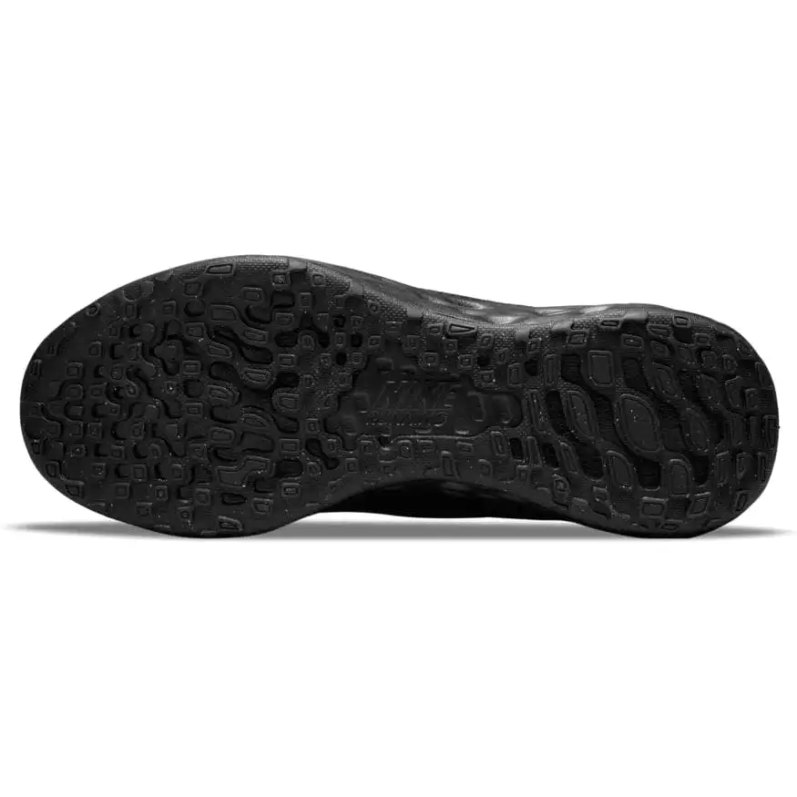 NIKE JUNIOR REVOLUTION 6 ROAD TRIPLE BLACK RUNNING SHOE