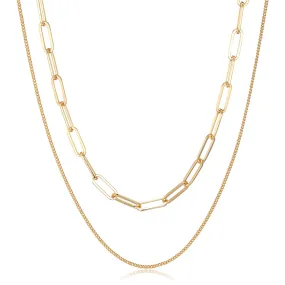 Olivia Layered Designer Necklace in Gold