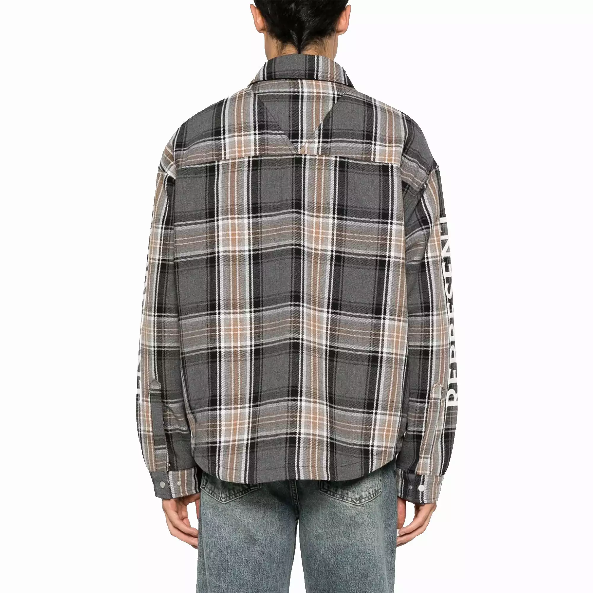 QUILTED FLANNEL SHIRT 'GREY CHECK'