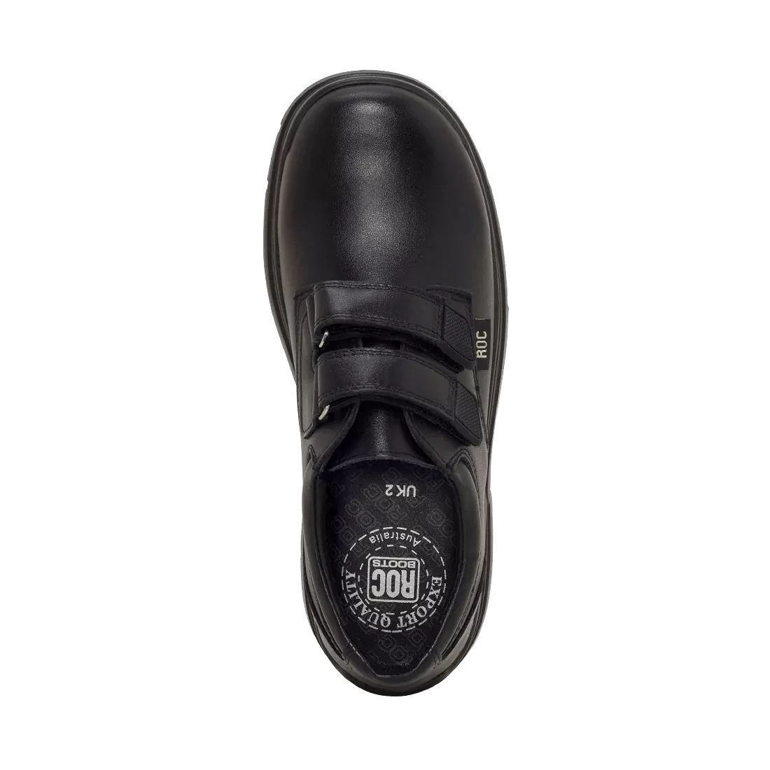 ROC BOOTS JUNIOR ROCKET VELCRO BLACK LEATHER SHOES