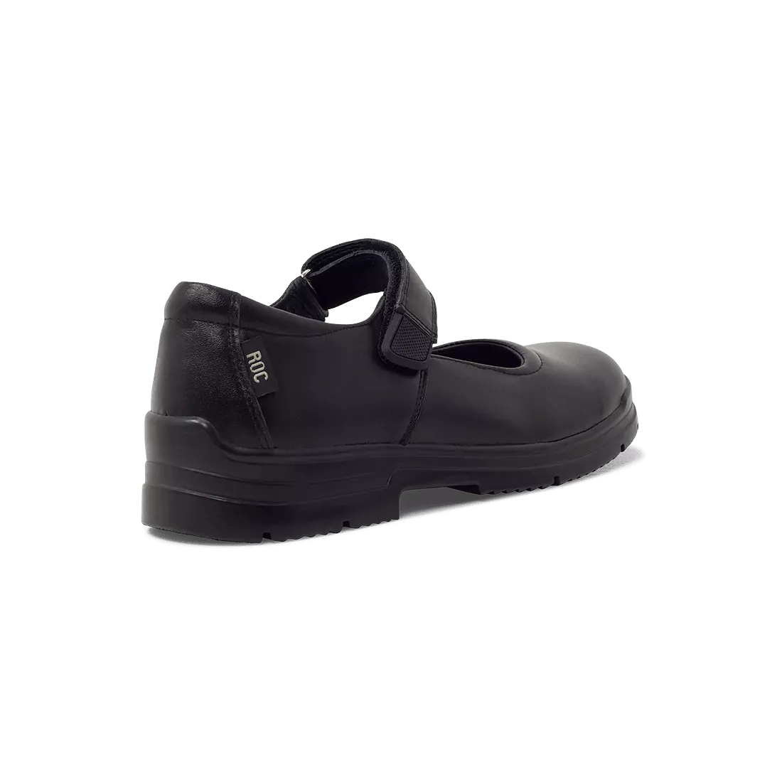 ROC BOOTS JUNIOR ROULETTE STRAP BLACK LEATHER SCHOOL SHOES