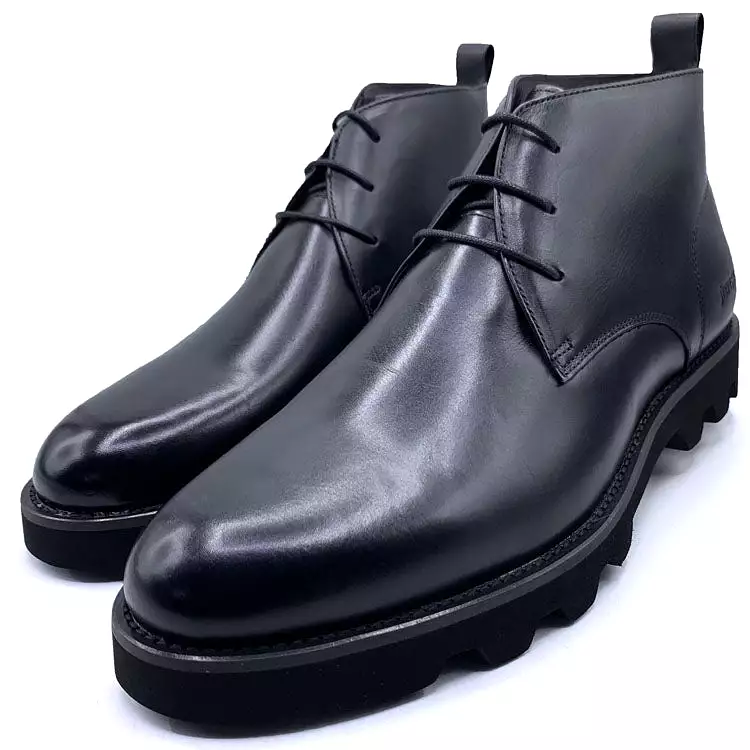 SR men's leather laceup boots | Black