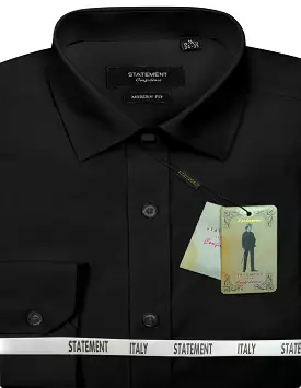 STATEMENT CLOTHING | BASIC COTTON DRESS SHIRT STA-100-BLACK