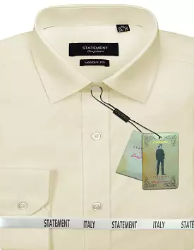 STATEMENT CLOTHING | BASIC COTTON DRESS SHIRT STA-100-CREAM