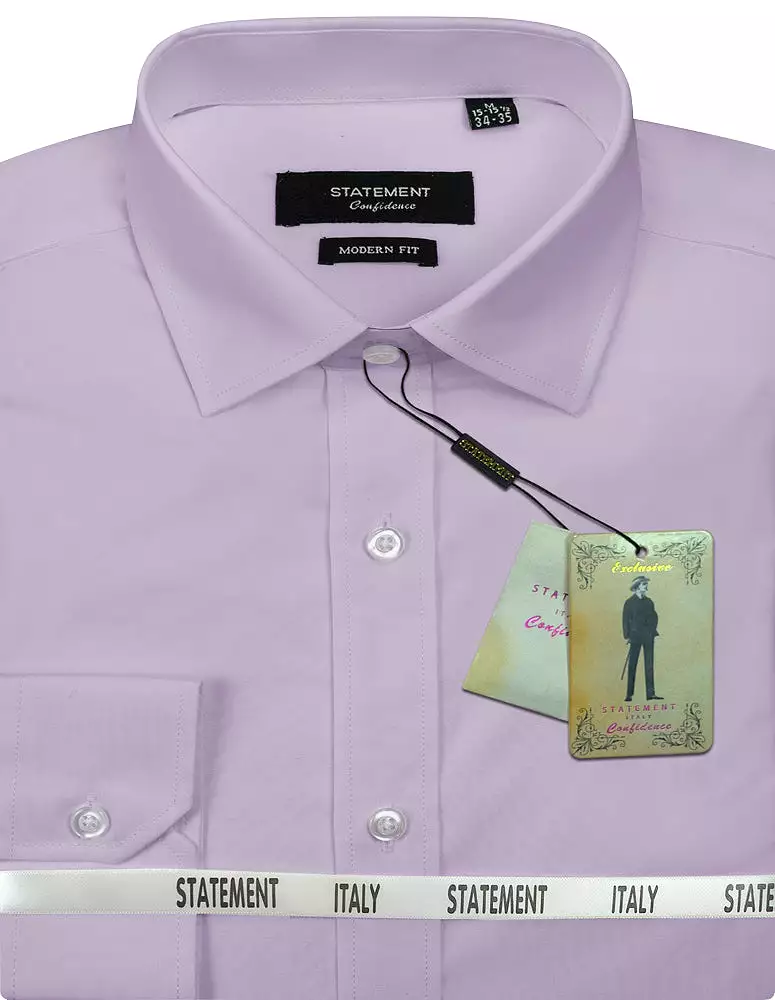 STATEMENT CLOTHING | BASIC COTTON DRESS SHIRT STA-100-LAVENDER