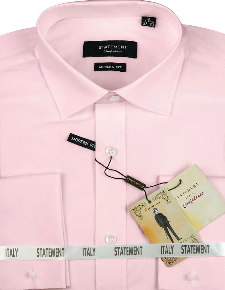 STATEMENT CLOTHING | COTTON FRENCH CUFF DRESS SHIRT FCS-100-PINK