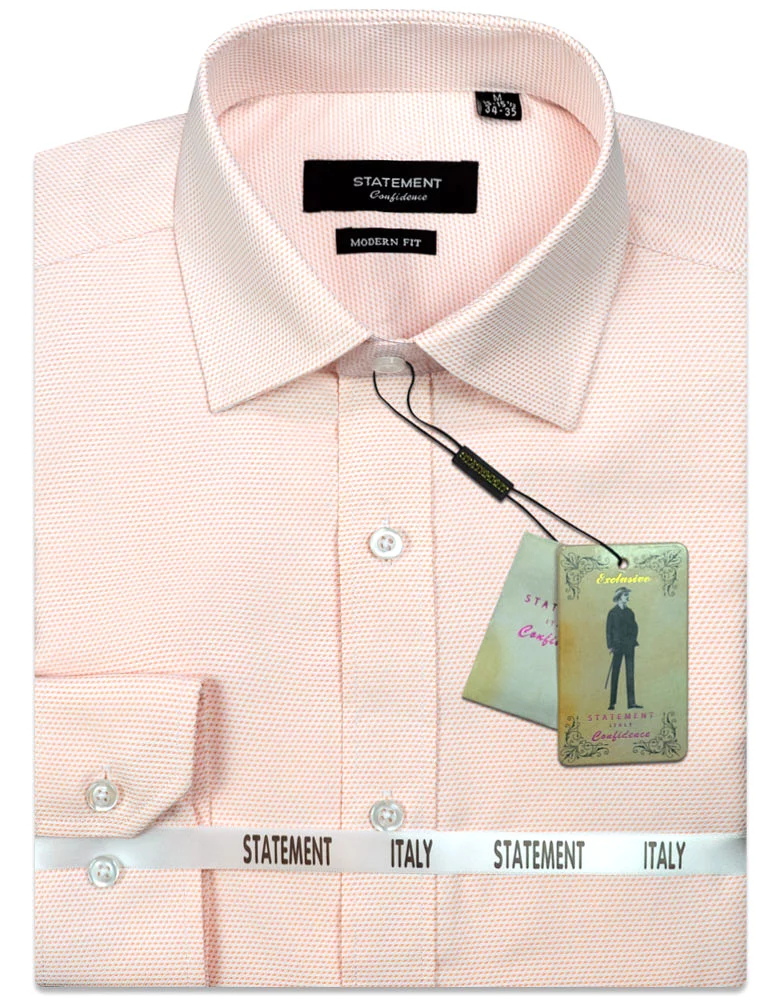 STATEMENT CLOTHING | COTTON PIN DOT DRESS SHIRT DS-101-PEACH