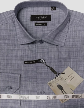 STATEMENT CLOTHING | COTTON SELF TEXTURED DRESS SHIRT DS-102-CHARCOAL