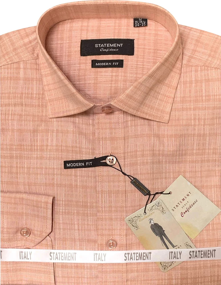 STATEMENT CLOTHING | COTTON SELF TEXTURED DRESS SHIRT DS-102-COPPER