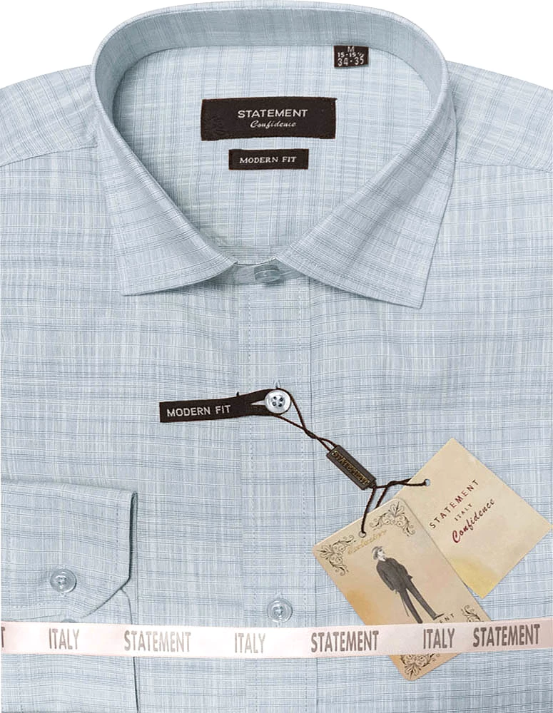 STATEMENT CLOTHING | COTTON SELF TEXTURED DRESS SHIRT DS-102-TURQUOISE