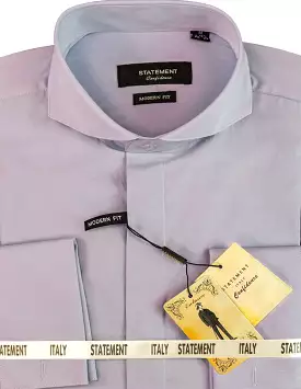 STATEMENT CLOTHING | COTTON SPREAD COLLAR DRESS SHIRT SP-100-LAVENDER