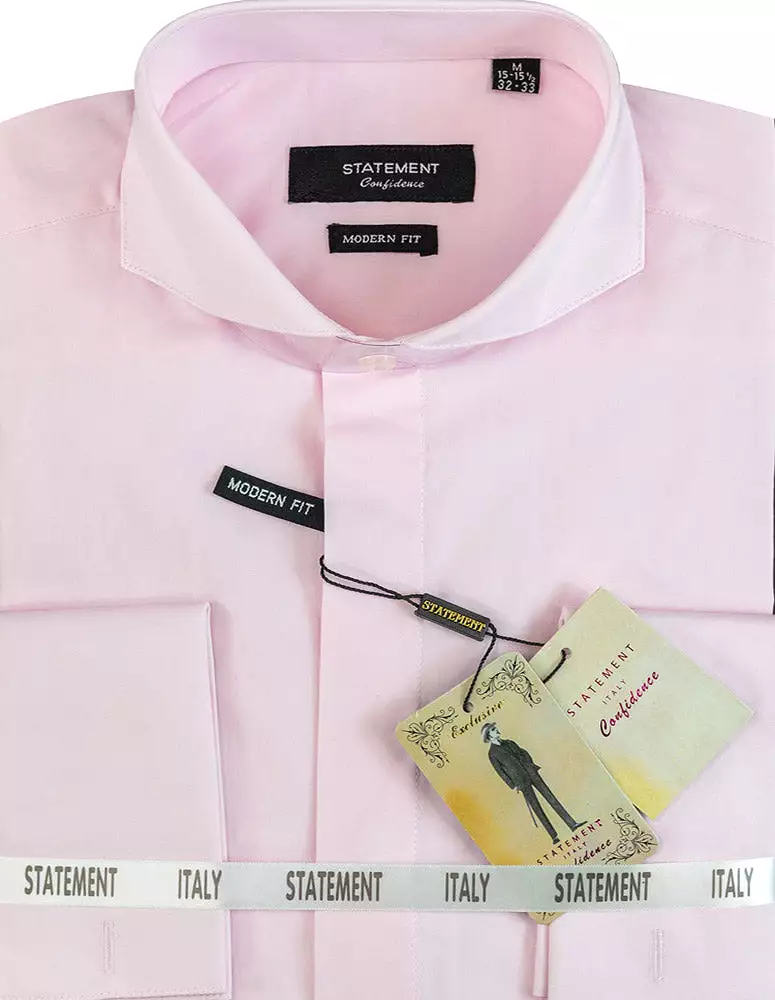 STATEMENT CLOTHING | COTTON SPREAD COLLAR DRESS SHIRT SP-100-PINK