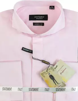 STATEMENT CLOTHING | COTTON SPREAD COLLAR DRESS SHIRT SP-100-PINK