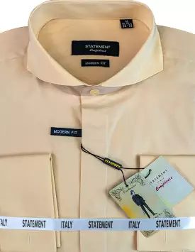 STATEMENT CLOTHING | COTTON SPREAD COLLAR DRESS SHIRT SP-100-TAN