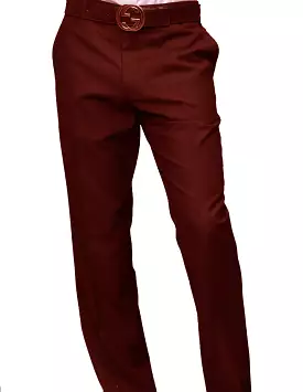 STATEMENT CLOTHING | MODERN FIT SOLID COLOR PANTS PA-200B-BURGUNDY