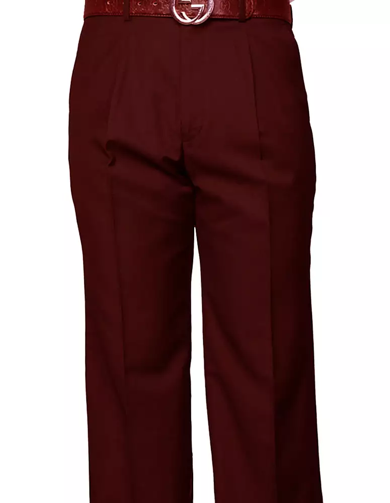 STATEMENT CLOTHING | REGULAR FIT PLEATED PANTS PA-200A-BURGUNDY