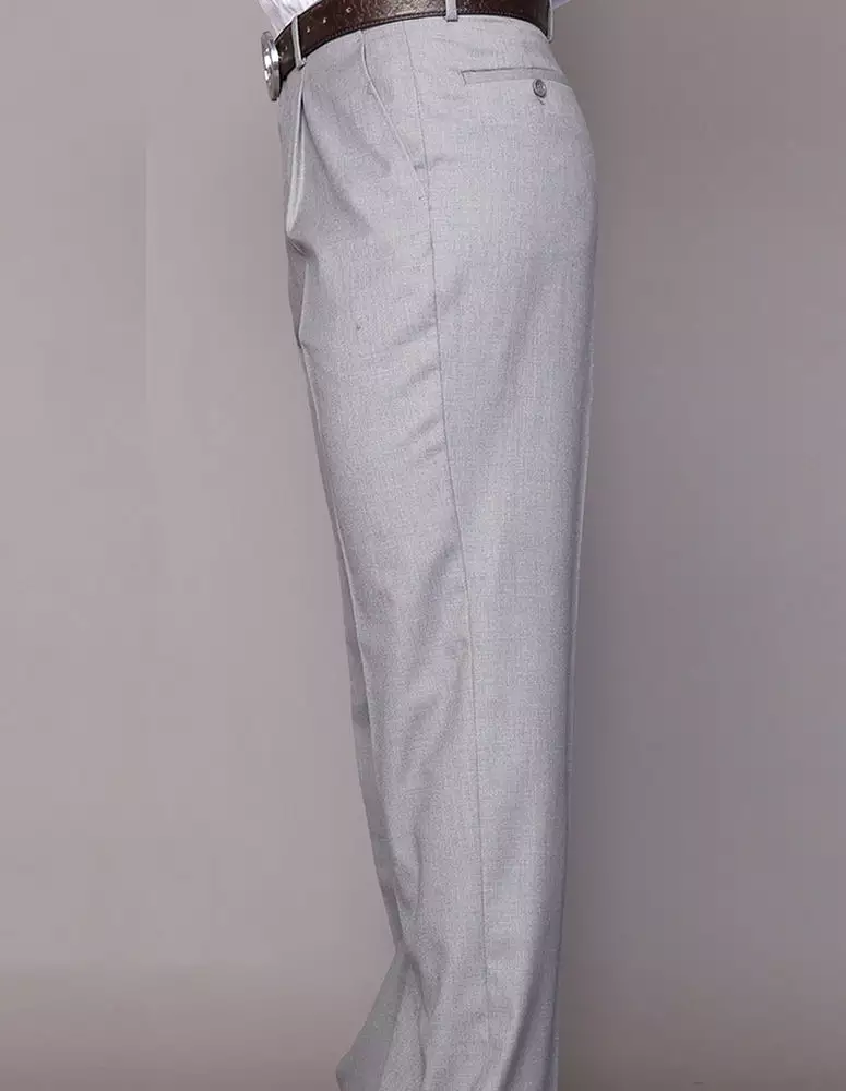 STATEMENT CLOTHING | REGULAR FIT PLEATED PANTS PA-200A-GRAY